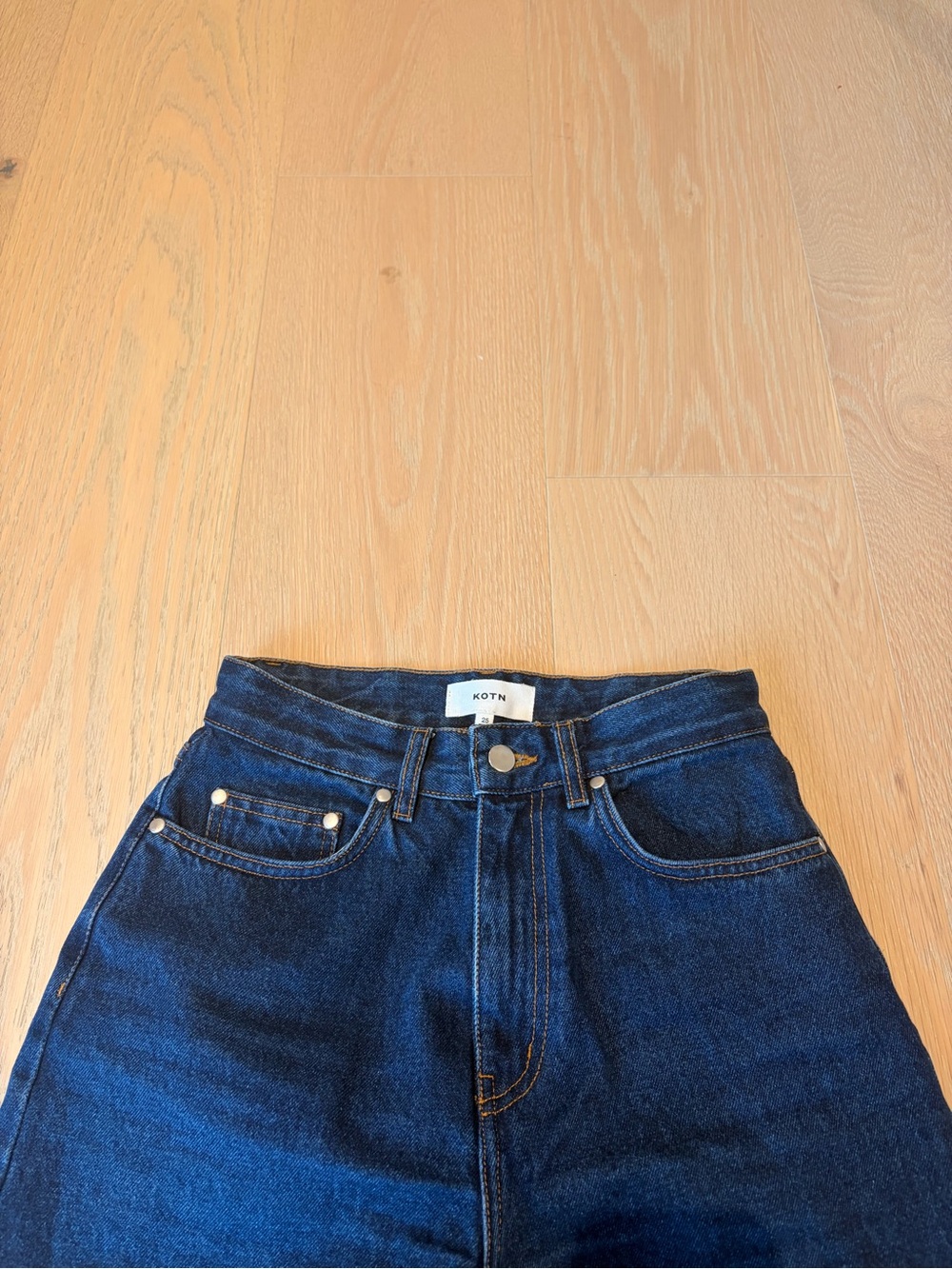 Kotn Unisex Straight Leg Jeans 25x32 Dark Wash Denim
